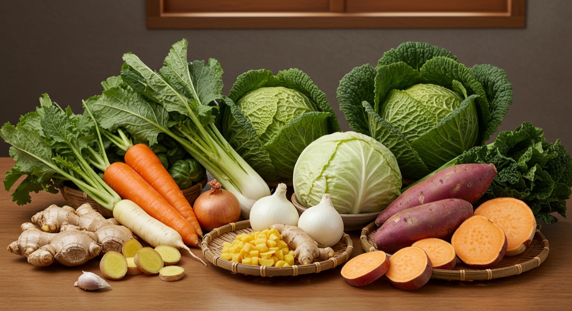 Yakuzen ingredients made from everyday supermarket vegetables