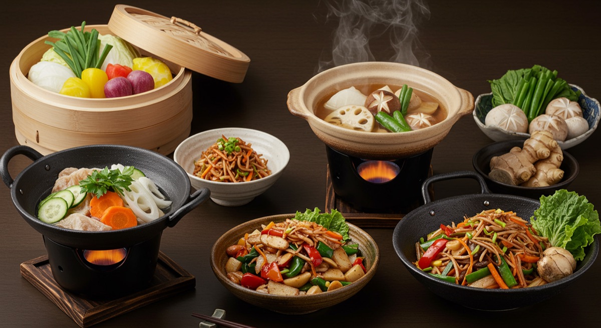 Yakuzen dishes cooked in a range of ways