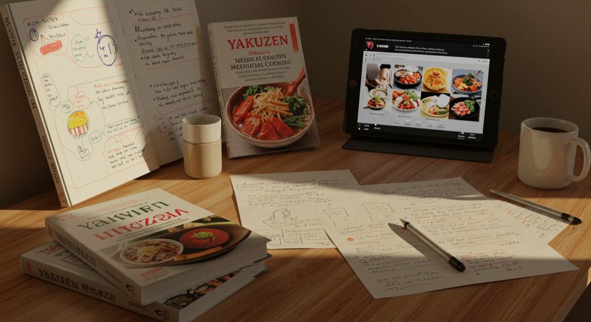 Books and material for studying yakuzen