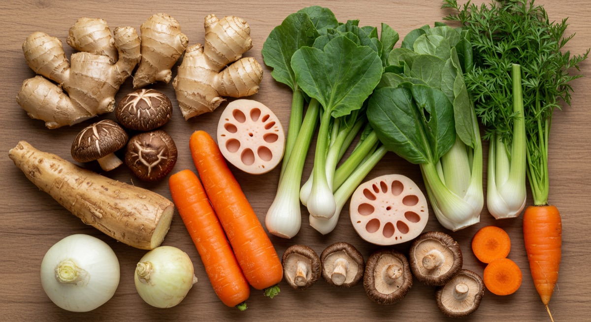The everyday vegetables and ingredients used in yakuzen